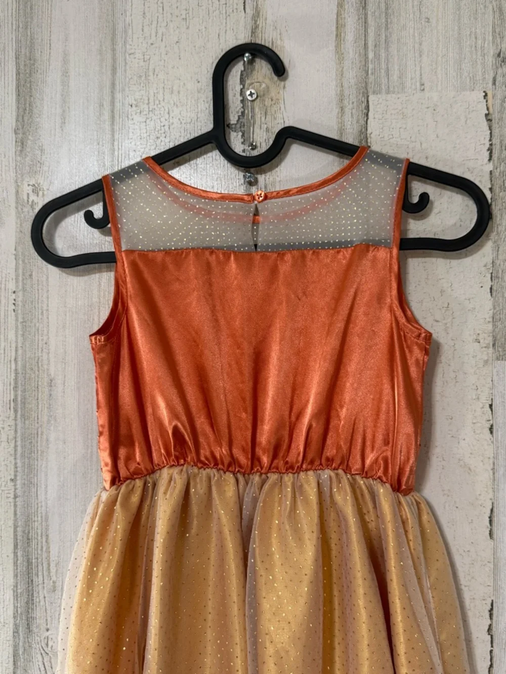 Moana Inspired Costume Dress Gold Orange Satin - Picture 12 of 15
